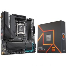 INDRAL AMD Ryzen 7 7700X 8-코어 16-스레드 AM5 5.4GHz 잠금 해제 데스크톱 프로세서 번들GIGAB 포함YTE B650 AORUS 엘리트 AXAM5 D, AMD Ryzen 5 7600X + GIGABYTE B - 7700x