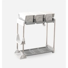 로렘 원터치 이중커버 슬림 휴지통 10L + 봉투100p + 잠금버클4p 화이트 1개 상품 이미지