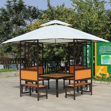 조립식원두막 야외원두막 정자 야외바베큐장 옥상 테라스 전원주택 그늘막, B. 40 파이프 +  1.2m 테이블
