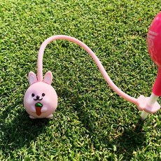 엠엠스포츠 래빗 실리콘일체형 골프티+티걸이 4개 1세트, 핑크 x 4p
