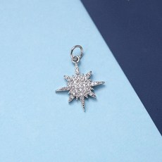 아바니샵 순은목걸이 S925 숏 지르콘육망 DIY 체인없음 짝으로 된 알 심플