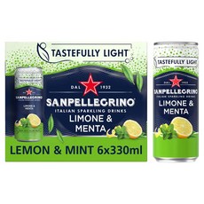 이탈리아 산펠레그리노 San Pellegrino Lemon & Mint 레몬 & 민트 스파클링 드링크 캔, 6개, 330ml