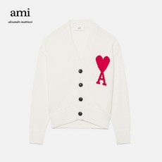 아미 24FW 빅하트 로고 브이넥 울 가디건 009 UKC002 018