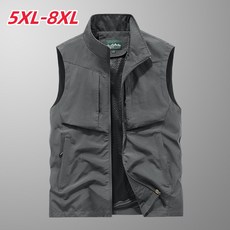 Sevenmoon 5XL-8XL여름 남자 아웃도어 낚시복 멀티 포켓 조끼 루즈핏 스포츠 베스트 - 작업조끼빅사이즈