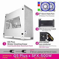 METALFISH G5 Plus 수냉식 미니 ITX 케이스 게임용 컴퓨터 케이스 지원 SFX PSU 30cm 그래픽 카드 240 WaterCooling 3.5Disk, 알루미늄 SFX 비