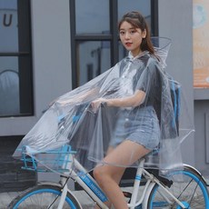 EVA 자전거 비옷 사이클링 판초 배낭 디자인 성인 비옷 투명 반사 스트립 방풍 비옷