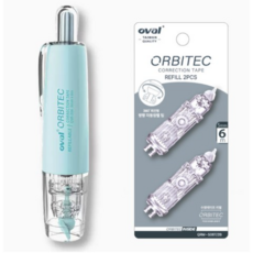 오발 수정테이프 마카롱 본품+리필, 마카롱블루+리필