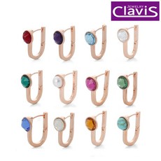 Clavis [클라비스] 14k 스와로브스키 탄생석 귀걸이 CL14kp_EGP126