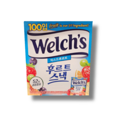 웰치스 후르츠 젤리 후르트 스낵 2.5kg x 100봉 맛좋은 과일젤리 대용량, 100개