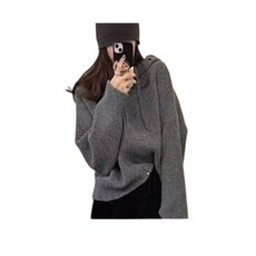 니트 후드 집업 스웨터 코트 루즈핏 니트탑
