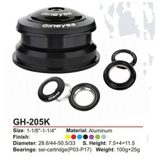Gineyea GH 205 44mm 50 6mm cnc 베어링 atx xtc mtb 거대한 자전거 헤드셋 특별 제공 ciclismo pecas 액세서리, 1개