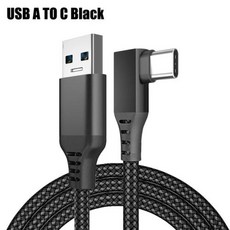 Oculus Quest 2 Meta Quest 3 Pico Neo 3 4 Link USB 3.1 Gen 2 타입 AC to C 헤드셋용 롱 케이블 VR 안경 헬멧 데이터 충전기, 01 5m, 03 USB A TO C Black_01 5m, 없음