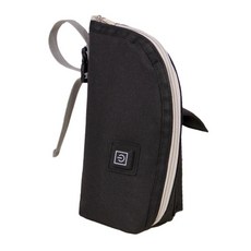 병 따뜻하게 토트 백 수유 병 따뜻하게 가방 USB 간호 병 따뜻하게 가방 음료 따뜻하게 3 단계 온도 포함, 24cmx14cmx11cm, 방수 옥스포드 원단, 검은색, 1개