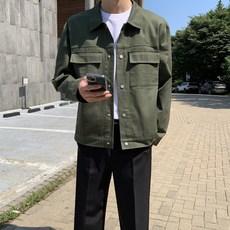 TRK. 베이직 오버핏 코튼 포켓 트러커 자켓