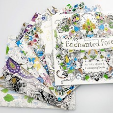 컬러링북 드로잉 색칠공부 도안 스케치 그림, 마법의숲