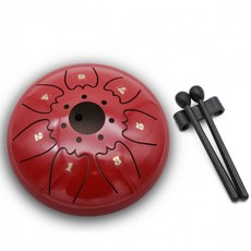 331368 / 6inch Metal Tongue Drum Mini 8-Tone Hand Pan Drums with Drumsticks Percussion Musical Instr, Red