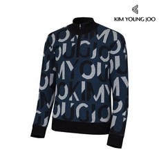 김영주 남성 로고플 방풍 반집업 니트 티셔츠 / 남자 골프웨어 반목 스웨터