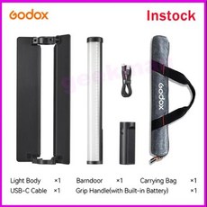 Godox 미니 화이트 블랙 2500K8500K RGB LED 라이트 스틱 조명 효과 반도어 핸드헬드 튜브 램프 LC500 미니 LC500R, 18) LC500R mini RGB EU, 1개