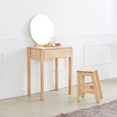 소담 슬림 원목 화장대 1인용 수납화장대 미니화장대 콘솔 의자 세트, 화장대 + 거울 + 의자