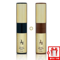 제이투엠투 빈모 새치 커버스틱 4g 대용량 골드에디션 시즌2 블랙+브라운, 블랙4g+브라운4g+자사로고 물티슈