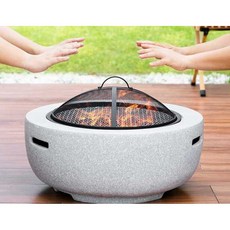 돌화로대 숯불 바비큐 스톤 화로 펜션 테라스 글램핑, 1개, 빅 화이트 타이거 (직경 60cm)