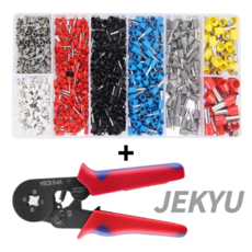 (제이케이) 펜홀단자1200pcs 압착기1개 페룰 펜홀 페놀 ferrule 핀 단자 커넥터 터미널 디오일렉 크림프 배선 전선 연결, 1개 - 게이지