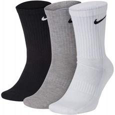 Nike Unisex의 U NK EVERYDAY CUSH CREW 3PR 양말 wh (blk) / DGH (blk) / Blk (wh) M