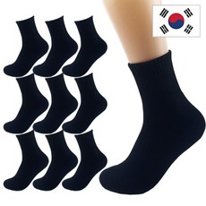 올리싹 5+5 두꺼운 남성용 국산 더블쿠션 스포츠 중목 양말, 블랙, 10개