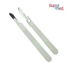 RAZORMED 멸균 일회용 의료용 수술칼 정밀작업용 메스날 메스대 일체형 개별포장