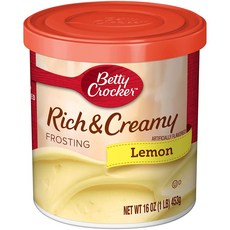 Betty Crocker Gluten Free Rich and Creamy Lemon Frosting 16 oz. 베티 크로커 프리 진하고 크리미한 레몬 프로스팅 16온스, 453g, 1개