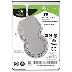 Seagate 1TB BarraCuda 2.5" 하드 드라이브 ST1000LM049(SATA 6Gb/s/128MB/7200 RPM), 기본 - st1000lm049