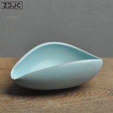 Z3JC 고백자 도차연하수화 도자기분차접시 티스푼 티삽안내 티입호관상용 찻잎 도구, 아광영청차하, 1개