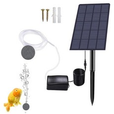 태양광분수 태양 물 공기 펌프 25W 산소 배터리 호스 및 거품 돌 에어레이터 수족관, 1) Black