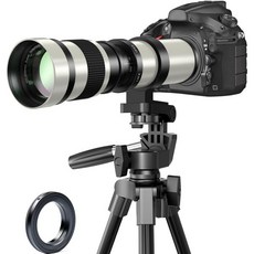 Lightdow 캐논 EOS DSLR 카메라용 라이트도우 420800mm f8.3 슈퍼 망원 렌즈 티마운트 포함 화이트, For Canon EF (White)