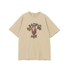 일본 베이프 남성 반팔 티셔츠 COLLEGE MILO 반팔티