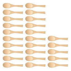 25pcs 미니 수제 나무 숟가락 아이스크림 설탕 잼 꿀 커피 찻 숟가락 주방 조미료 소금 겨자 숟가락, 하나, 나무 색깔