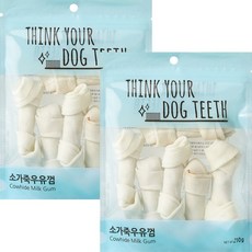 ThinkYourDogTeeth 반려견 우유껌 6개입, 소가죽, 210g, 2개 - 우유껌