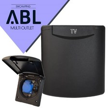 ABL 멀티 아울렛(TV 안테나 12V DC 230V)-블랙 외부멀티박스 캠핑카 카라반 모터홈 RV 차박, 1개