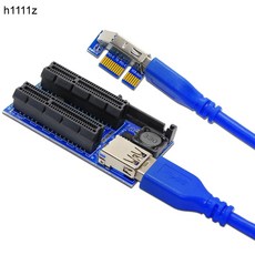 H1111z 컴퓨터 케이블 커넥터 pci express 연장 케이블 pci e 라이저 usb 3.0 케이블 pcie 라이저 usb sata 어댑터 (컴퓨터 용)|컴퓨터 케이블, Blue, 60cm, 1개
