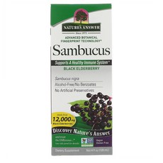 Natures Answer 네이처스 앤써 삼부커스 블랙 엘더베리 12000 mg 4 액량 온스 (120 ml), 1세트, .