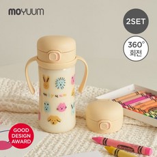 [모윰] PPSU 올인원 원터치 빨대컵 270ml 2개세트-프렌즈에디션