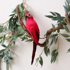 인공 수제 가짜 앵무새 장식 야외 안뜰 정원 조경 새 발코니, 05 Red Parrot_01 25CM, 1개