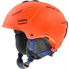 이태리 uvex p1us 2.0 남녀 공용 성인 스키 헬멧 오렌지/매트 블루 52-55 cm, 단일옵션