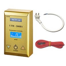 우리엘전자 난방필름 온도조절기 UTH-200RS 통신용 색상-골드 국산센서 타업체AS가능, UTH-200RS+건식센서+파워코드선, 1개