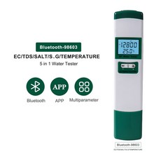 수질 테스트 계량기 EC TDS SALT S G TEMP LCD 백라이트 물 키트 정원 수영장 수족관 분석기용, Green, 1개