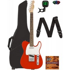 Fender Squier 친화도 텔레캐스터 - Gig Bag Tuner 스트랩 픽스 및 Austin Baza 지침 DVD: 악기, 단일옵션, 단일옵션