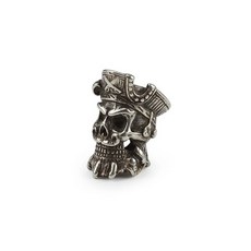 Crow ED DIY 비즈 펜던트 빈티지 컬러 황동 야외 도구 화이트 해골 파라코드, pirate white, 1개