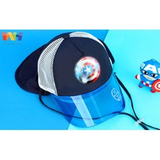 캡틴 투명창 uv차단 플랩 메쉬 남아 여름모자 휴대용