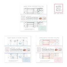 머슬린 스와들 블랭킷 아기 속싸개 4개세트 3종 /SwaddleDesigns Cotton Muslin Swaddle Blankets Set of 4