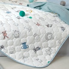 PRIELLE Anifarm孩童棉質防水墊, 混色動物, 1入